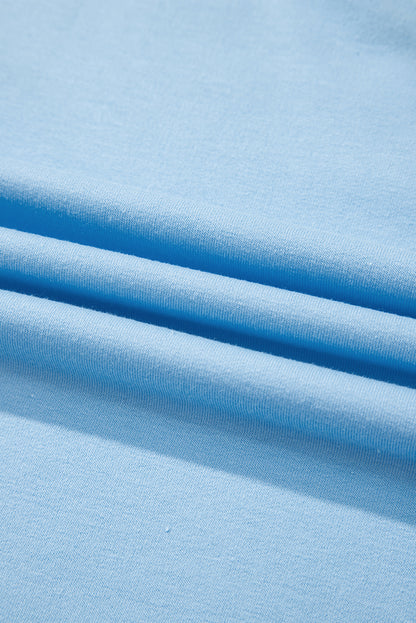 Solid V-Neck Tee and Drawstring Shorts Set