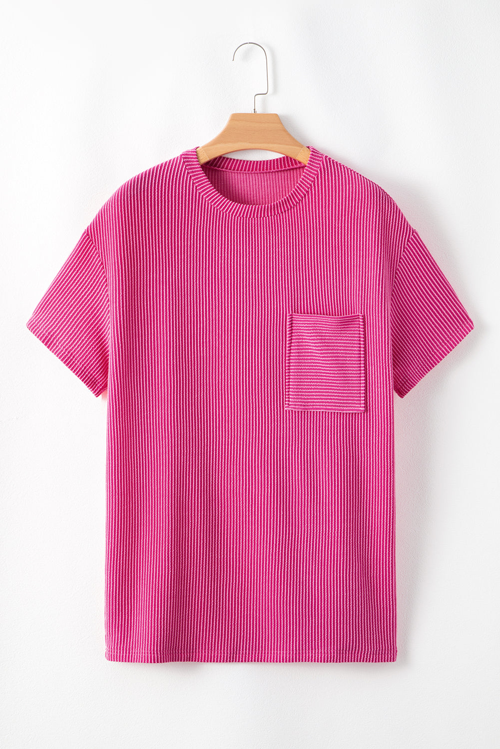 Corded Knit Pocketed T-Shirt