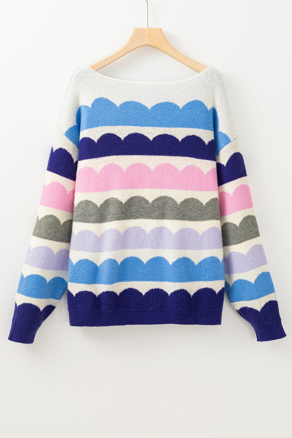 Stripe Balloon Sleeve Sweater