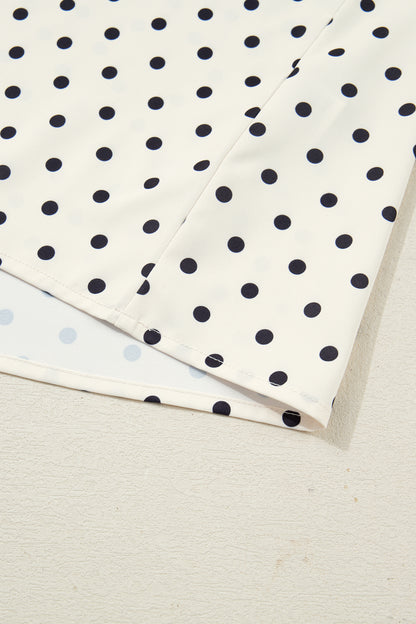 Plus Size Polka Dot Lace V-Neck Sleeveless Top