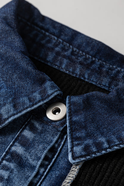 Drop Shoulder Placket Shirt Collar Long Sleeve Cardigan