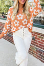 Floral Fuzzy Drop Shoulder Sweater