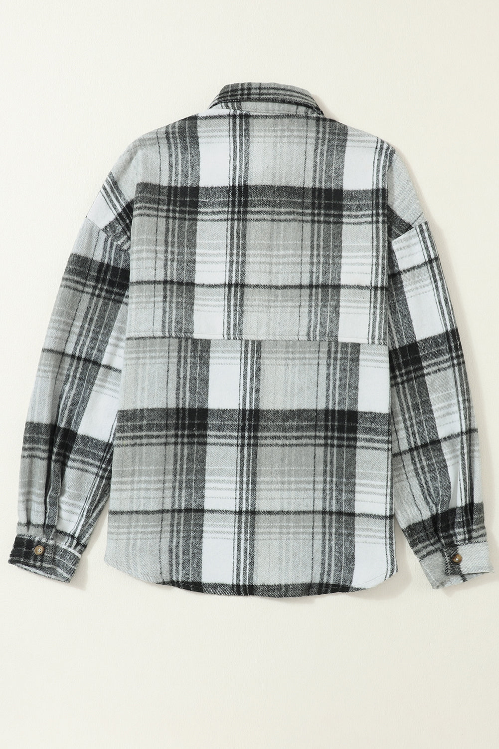 Plaid Flap Pockets Shacket