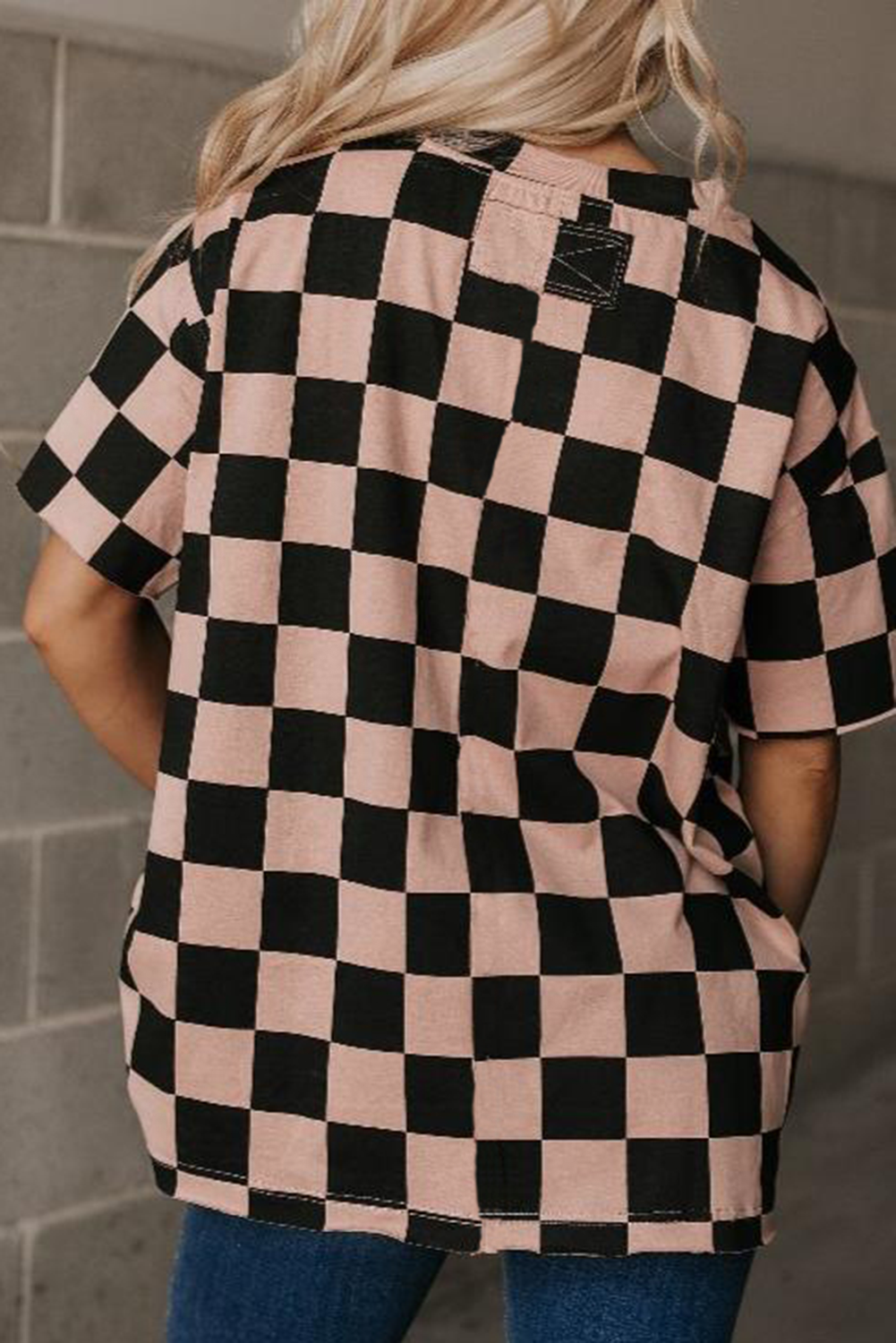 Checker Short Sleeve Boyfriend Tee