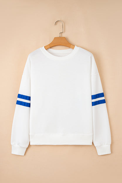 Varsity Stripe Drop Shoulder Oversized Sweatshirt