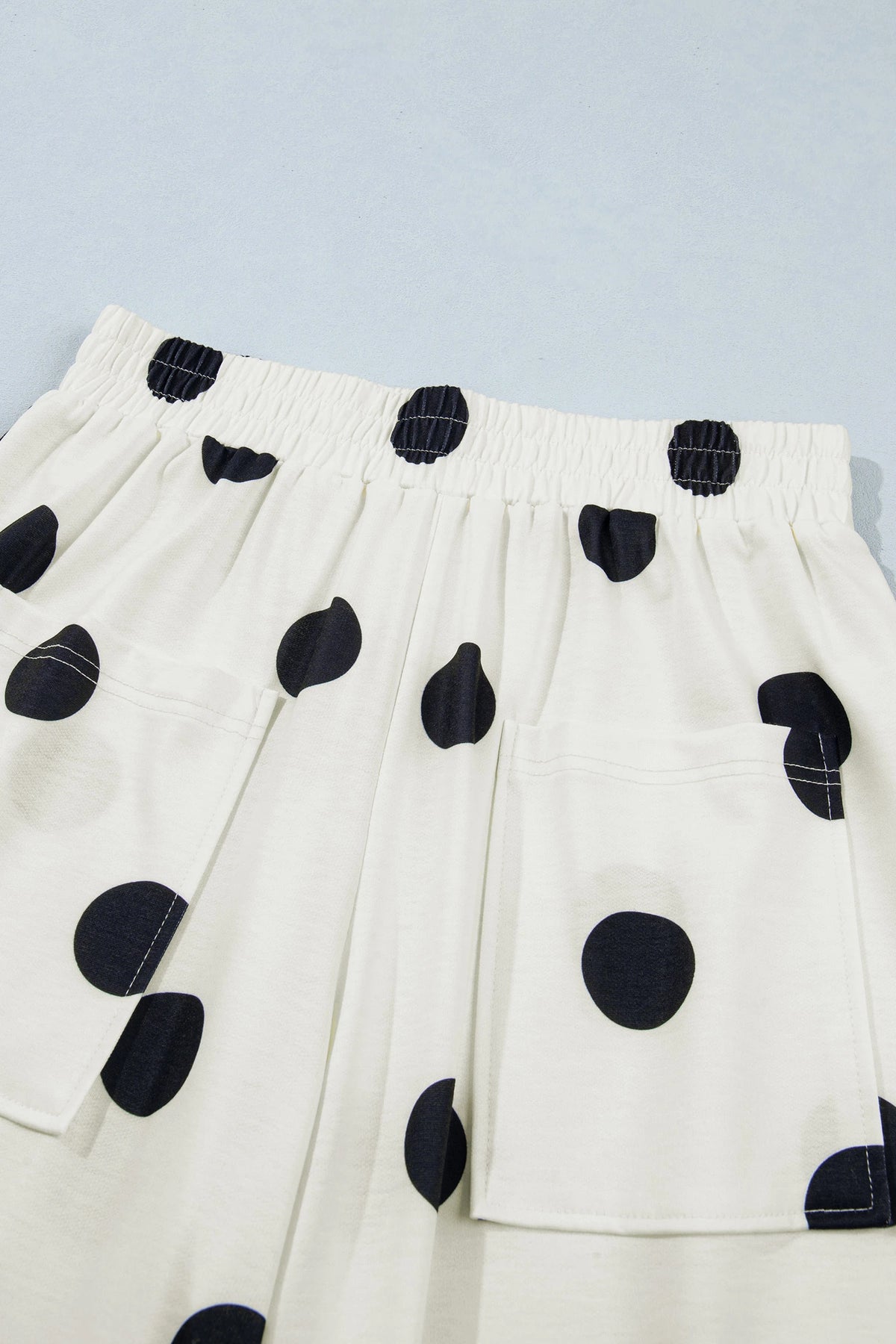 Polka Dot Elastic Waist Wide Leg Pants