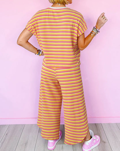 Stripe Tee and Pants Set