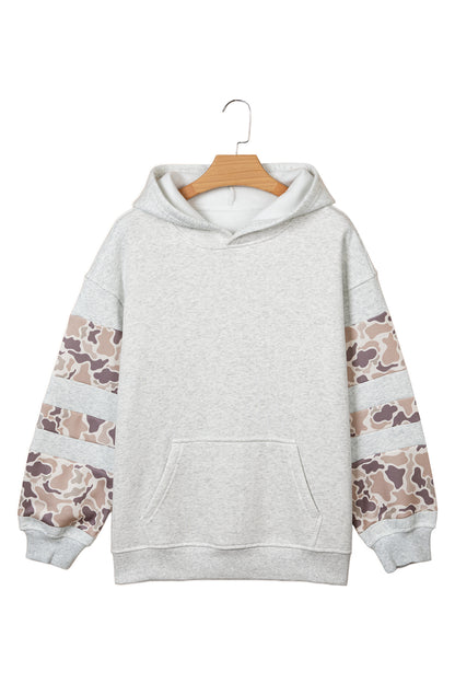 Camouflage Patchwork Long Sleeve Hoodie