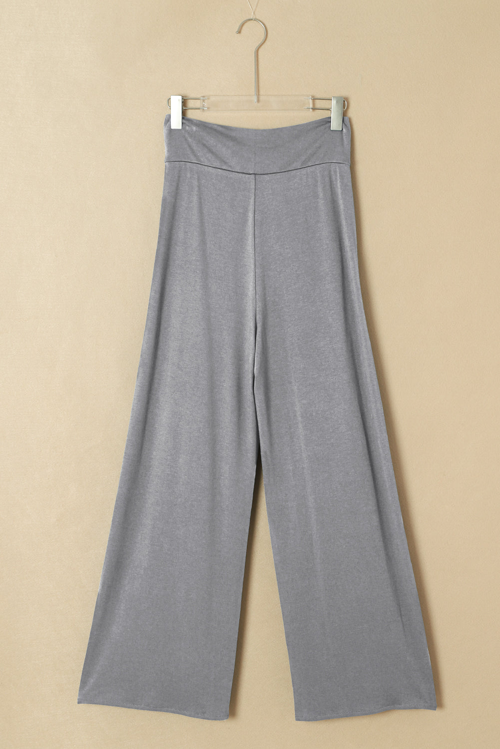 Solid Knotted Drop Waist Split Leg Pants