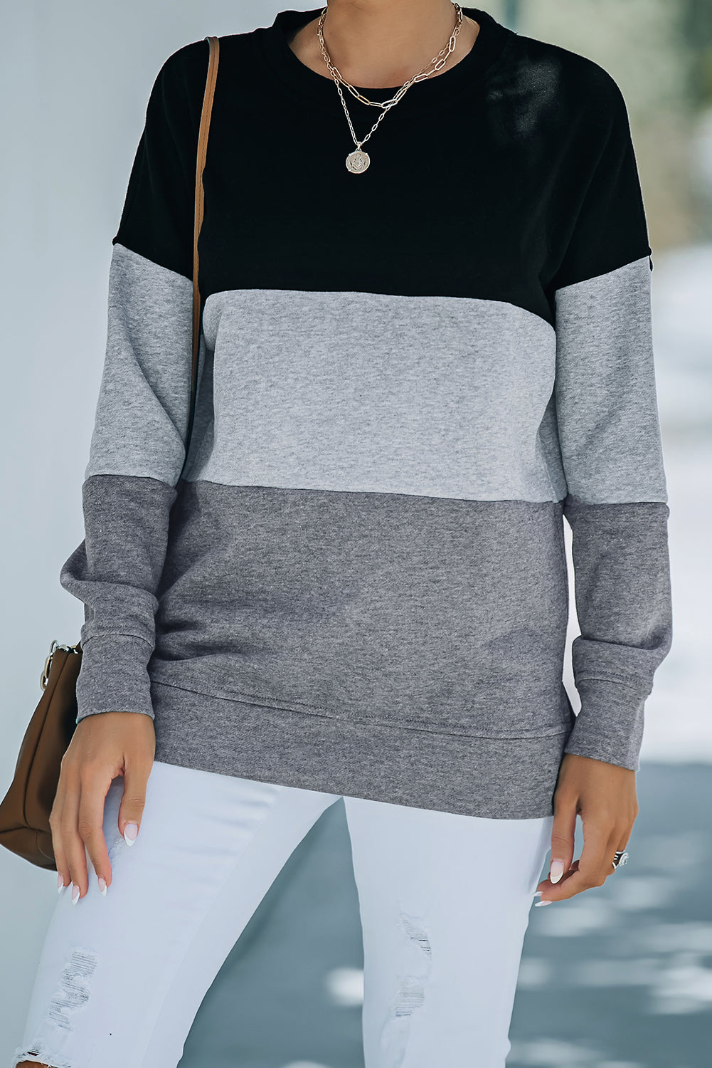 Colorblock Drop Shoulder Sweatshirt