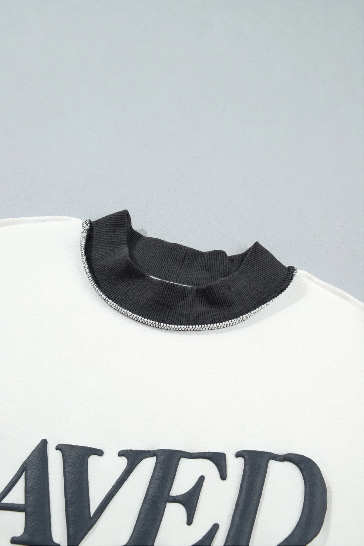 Saved By Grace Colorblock Mock Neck Oversized Sweatshirt