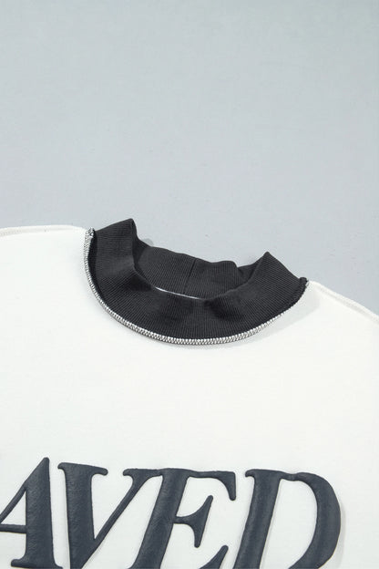 Saved By Grace Colorblock Mock Neck Oversized Sweatshirt
