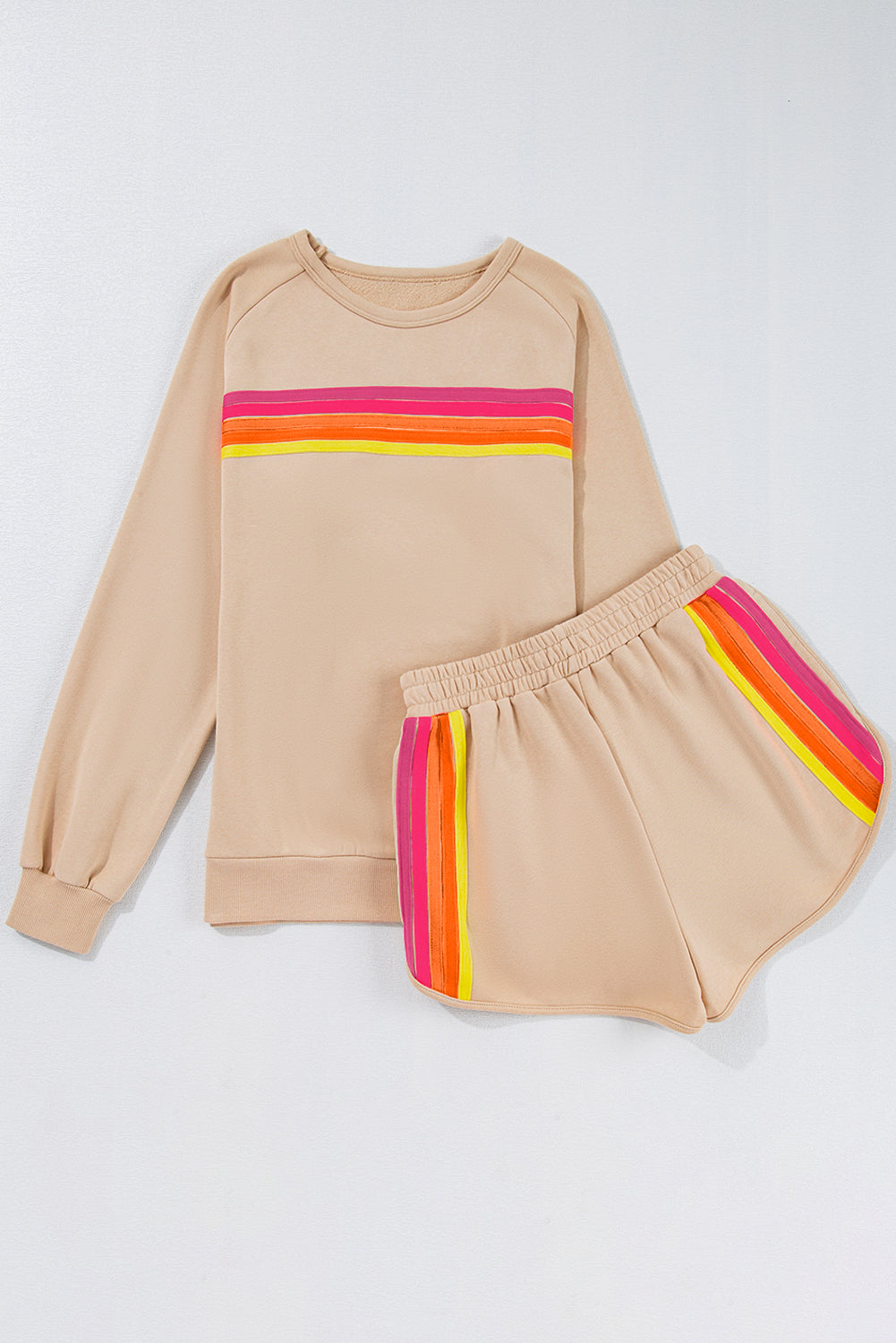 Stripe Pullover and Shorts Set