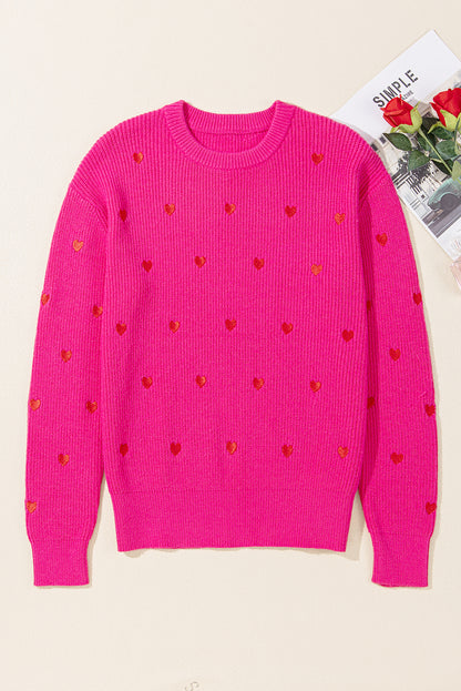 Heart Drop Shoulder Sweater