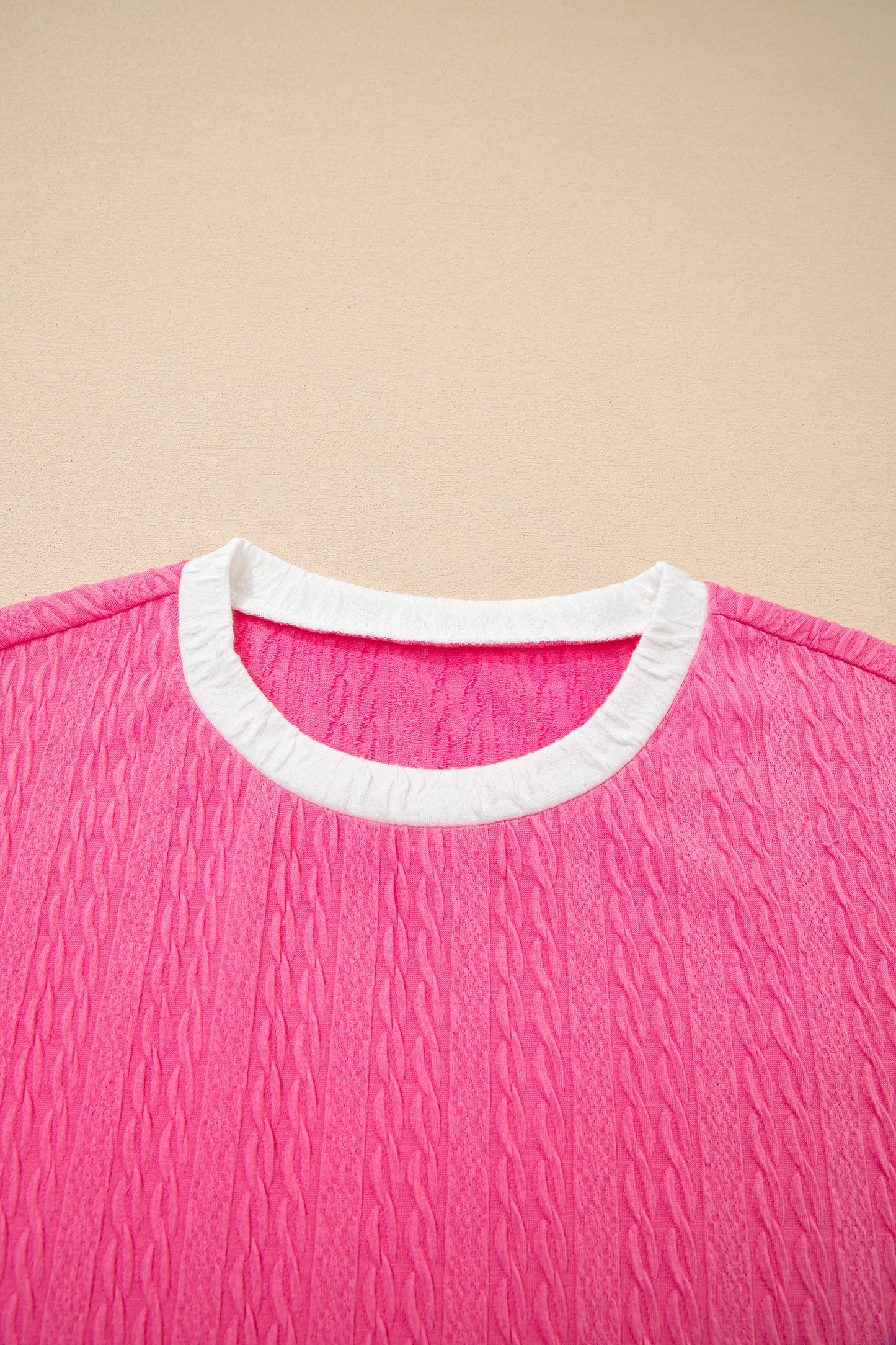 Colorblock Textured Tee & Drawstring Shorts Set