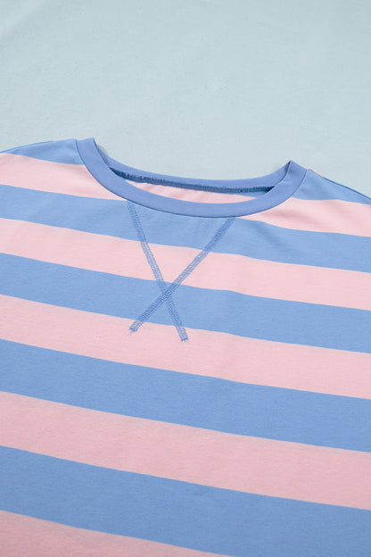Stripe Dolman Tee & Drawstring Skort Set