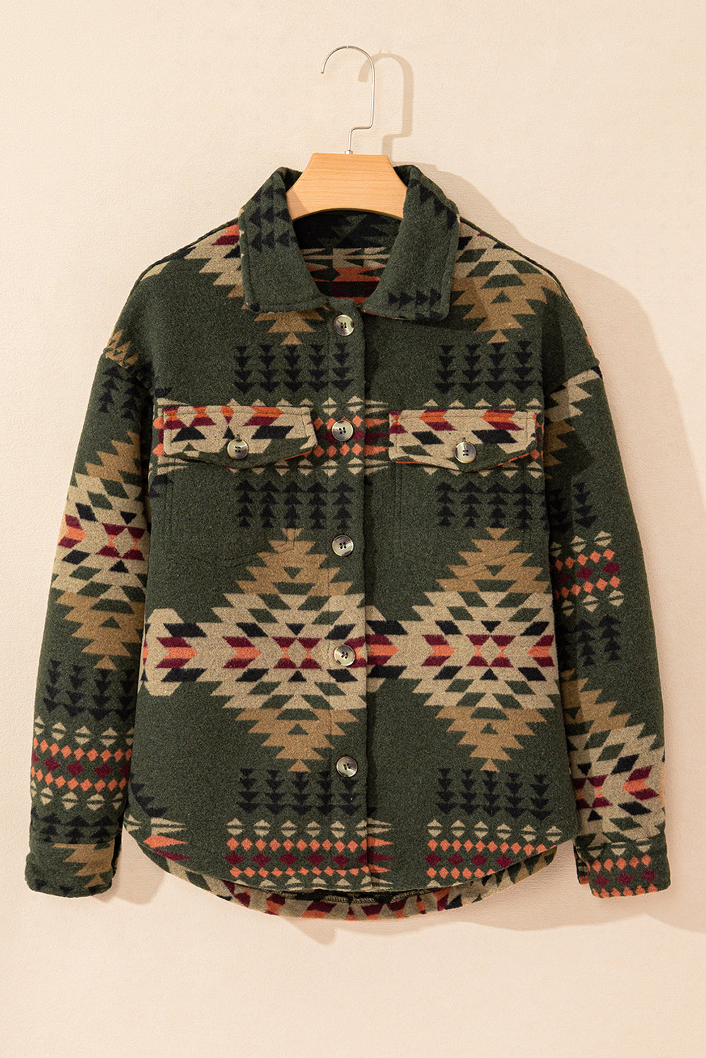 Aztec Pocketed Long Sleeve Shacket