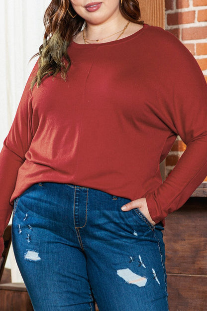 Plus Size Dolman Long Sleeve Top