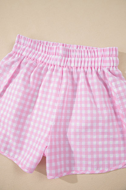 MAMA Tee and Plaid Shorts Lounge Set