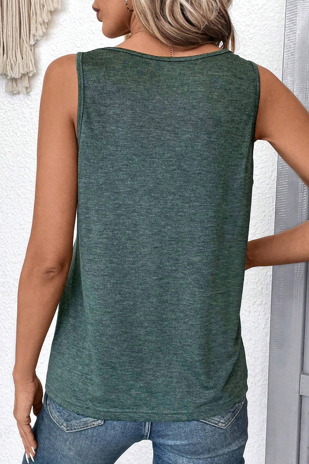 Ruched V-Neck Tank Top