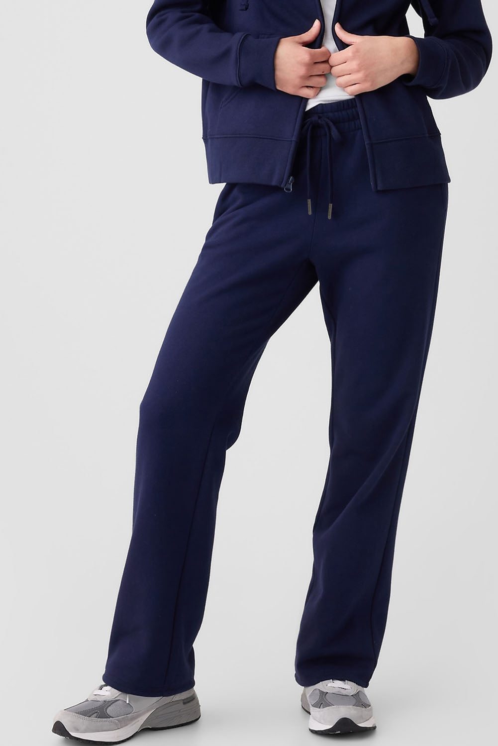 Solid Fleece Lined Drawstring Waist Pants