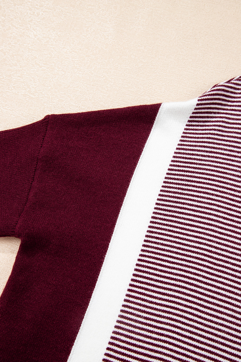 Stripe Colorblock Patchwork Dolman Sleeve Sweater