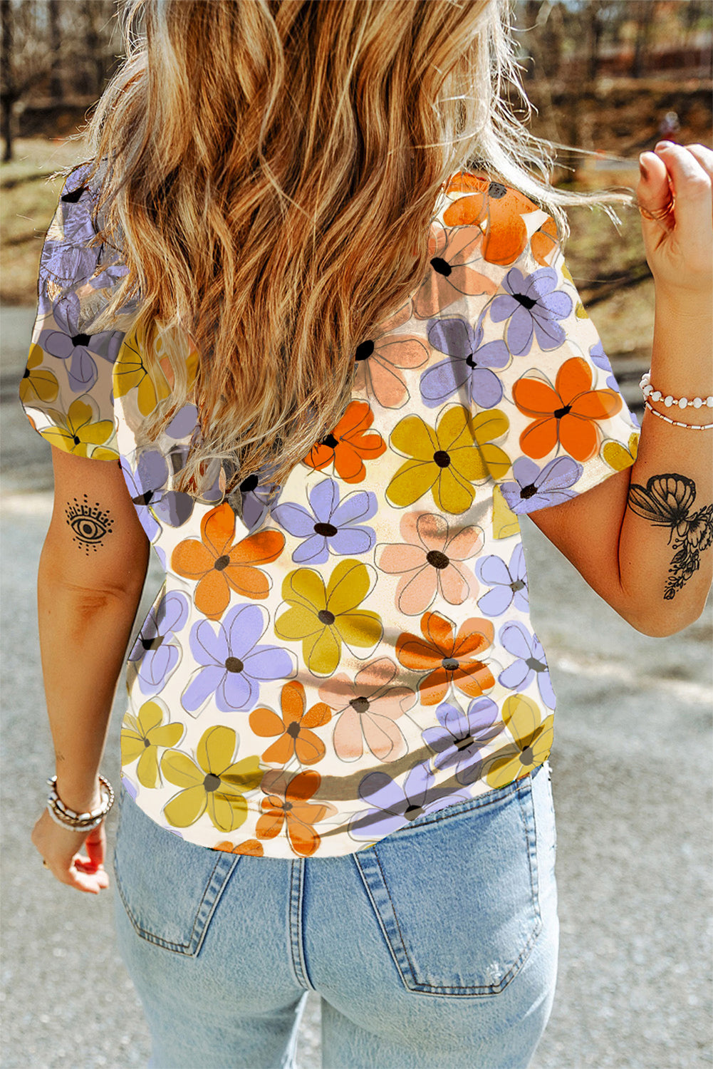 Floral Round Neck T-Shirt