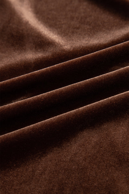 Velvet V-Neck Long Sleeve Tiered Mini Dress