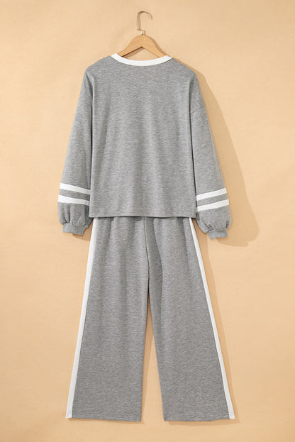 Varsity Stripe Pullover and Drawstring Pant Set