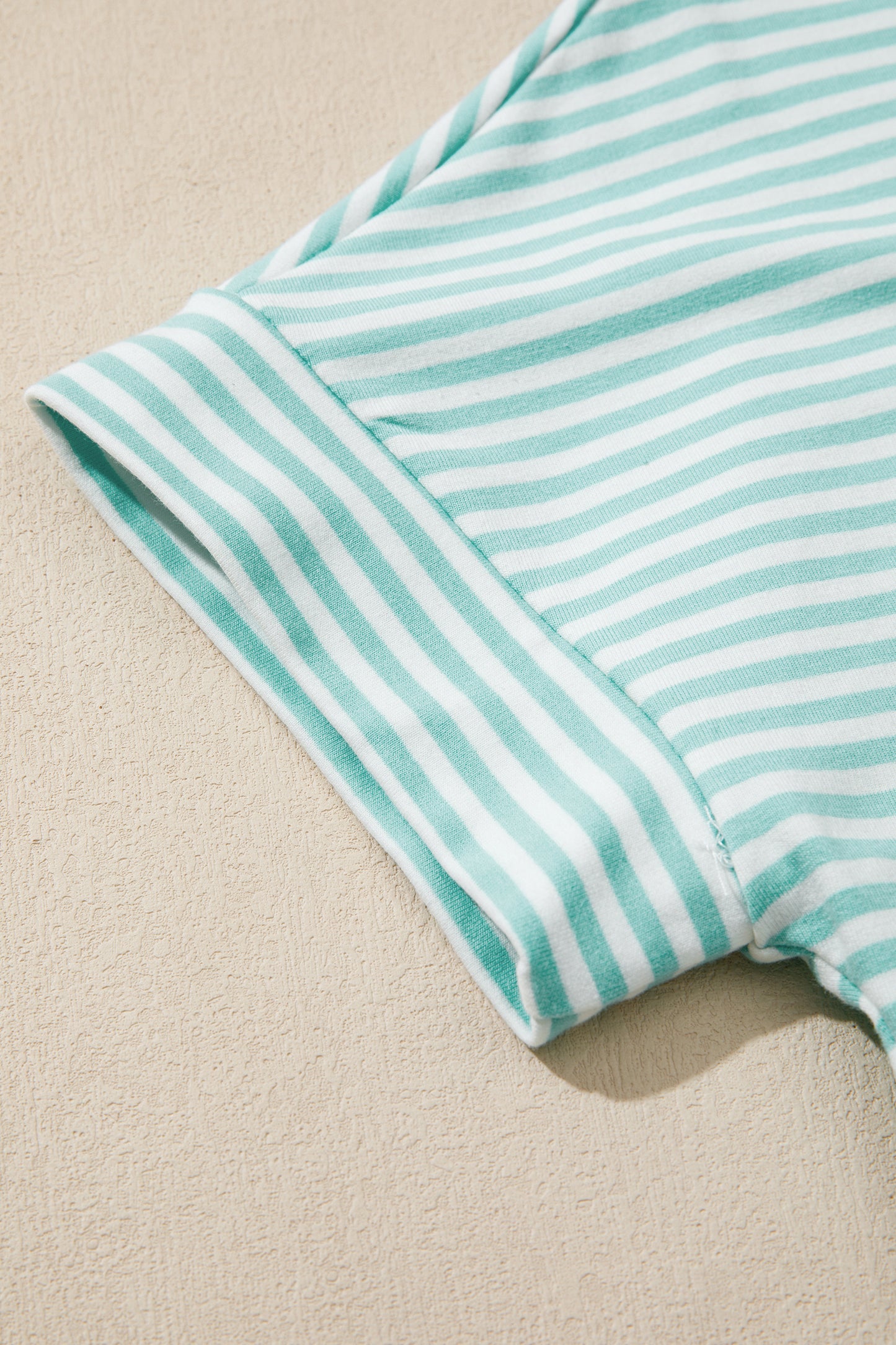 Stripe Contrast Mock Neck Tee & Shorts Set