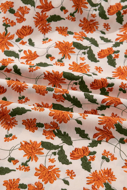 Plus Size Floral Long Sleeve V-Neck Babydoll Dress