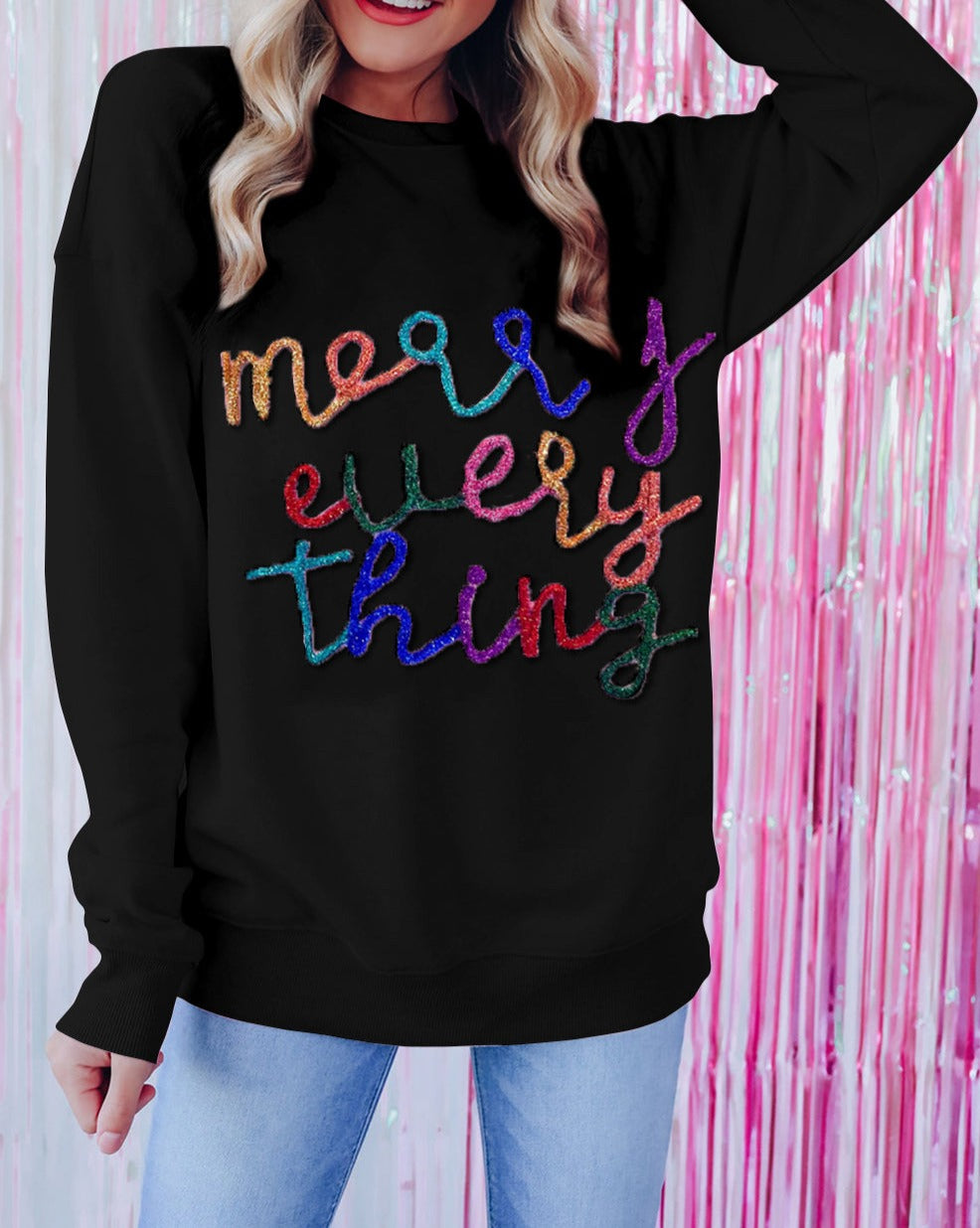 Merry Every Thing Glitter Sweatshirt