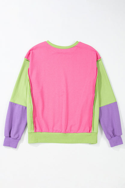 Colorblock Reverse Seam Crewneck Sweatshirt