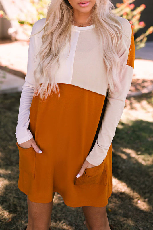 Colorblock Long Sleeve Tunic Top