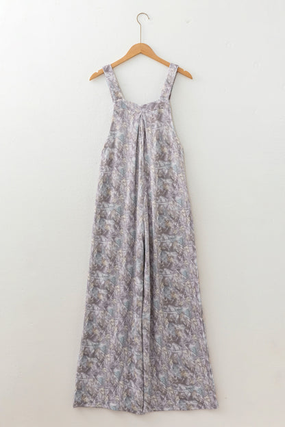 Camouflage Corded Knit Sleeveless Jumpsuit