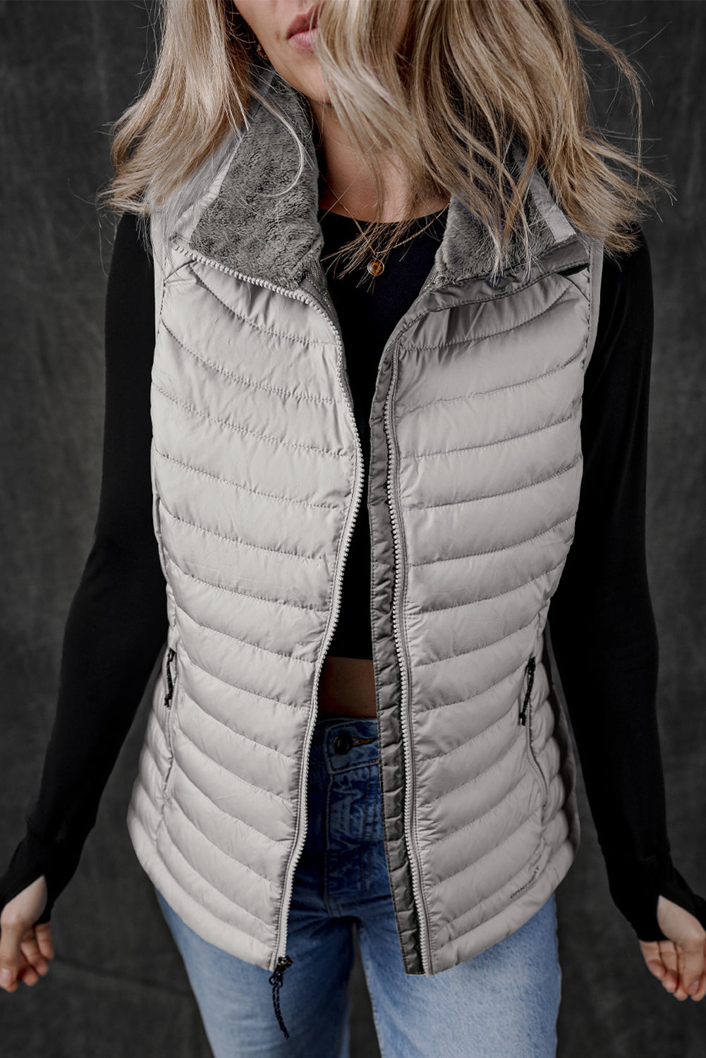 Quilted Zipped Puffer Vest