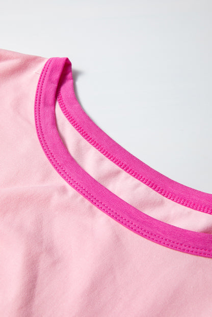 Plus Size Colorblock Patchwork Long Sleeve Top