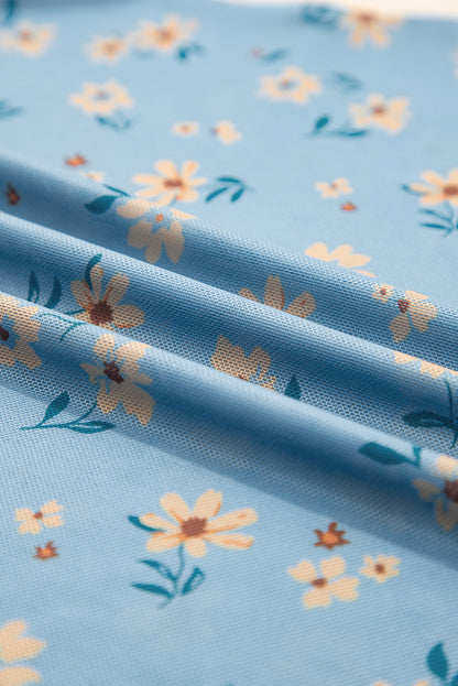 Floral Mesh Long Sleeve Top