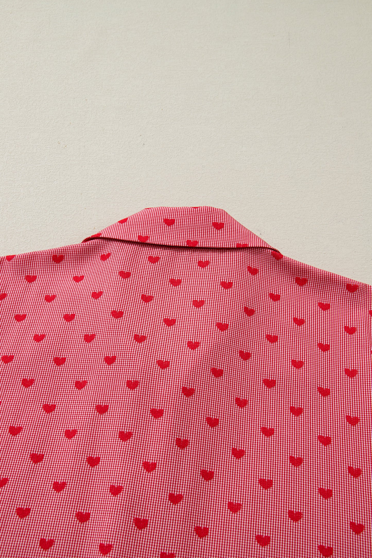 Valentine Heart Short Sleeve Buttoned Shirt