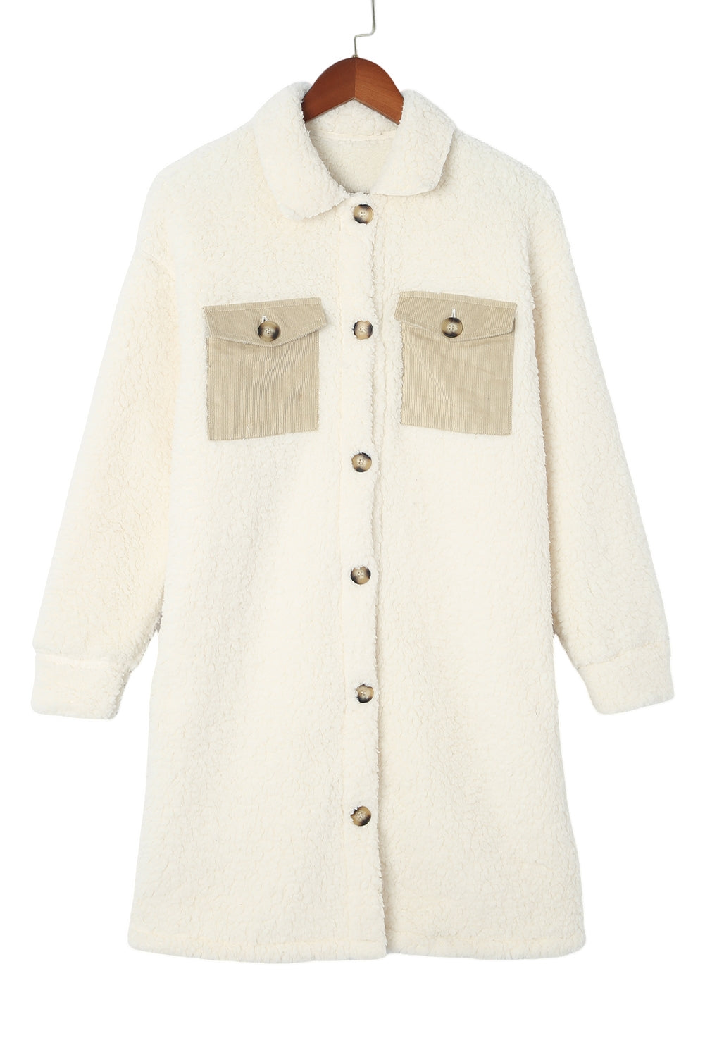 Fleece Teddy Buttoned Long Coat