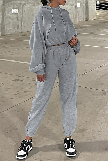 Solid Hoodie and Joggers Set