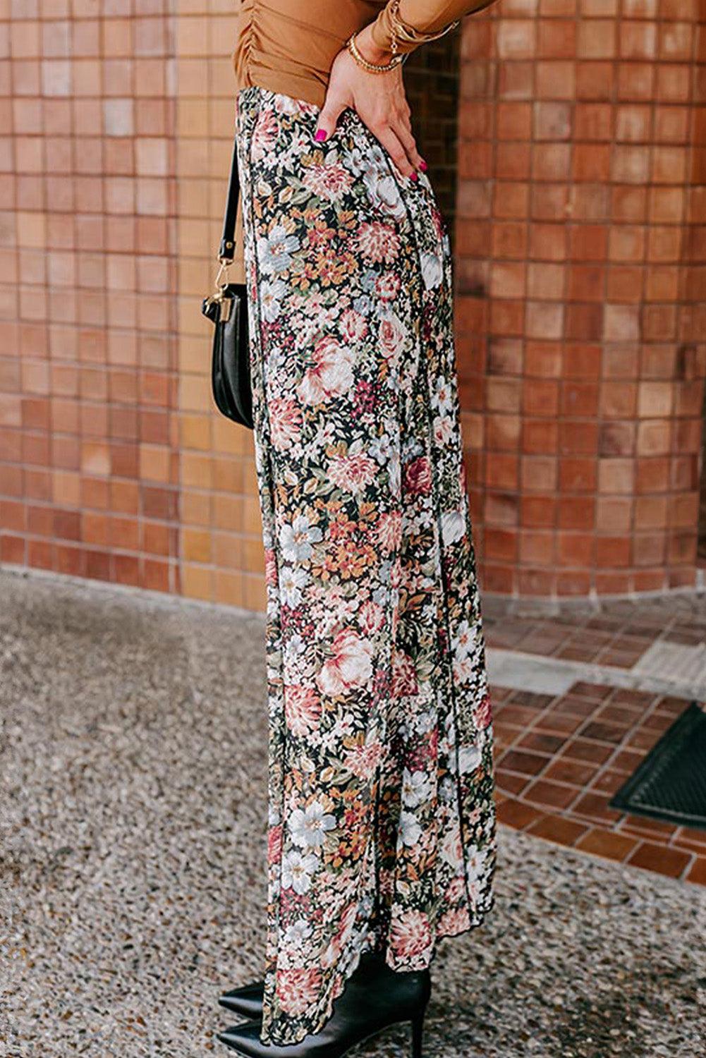 Floral High Waist Maxi Skirt