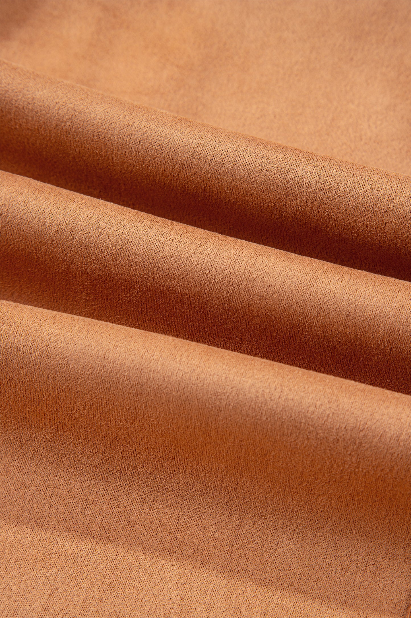 Faux Suede Collared V-Neck Short Sleeve Dress