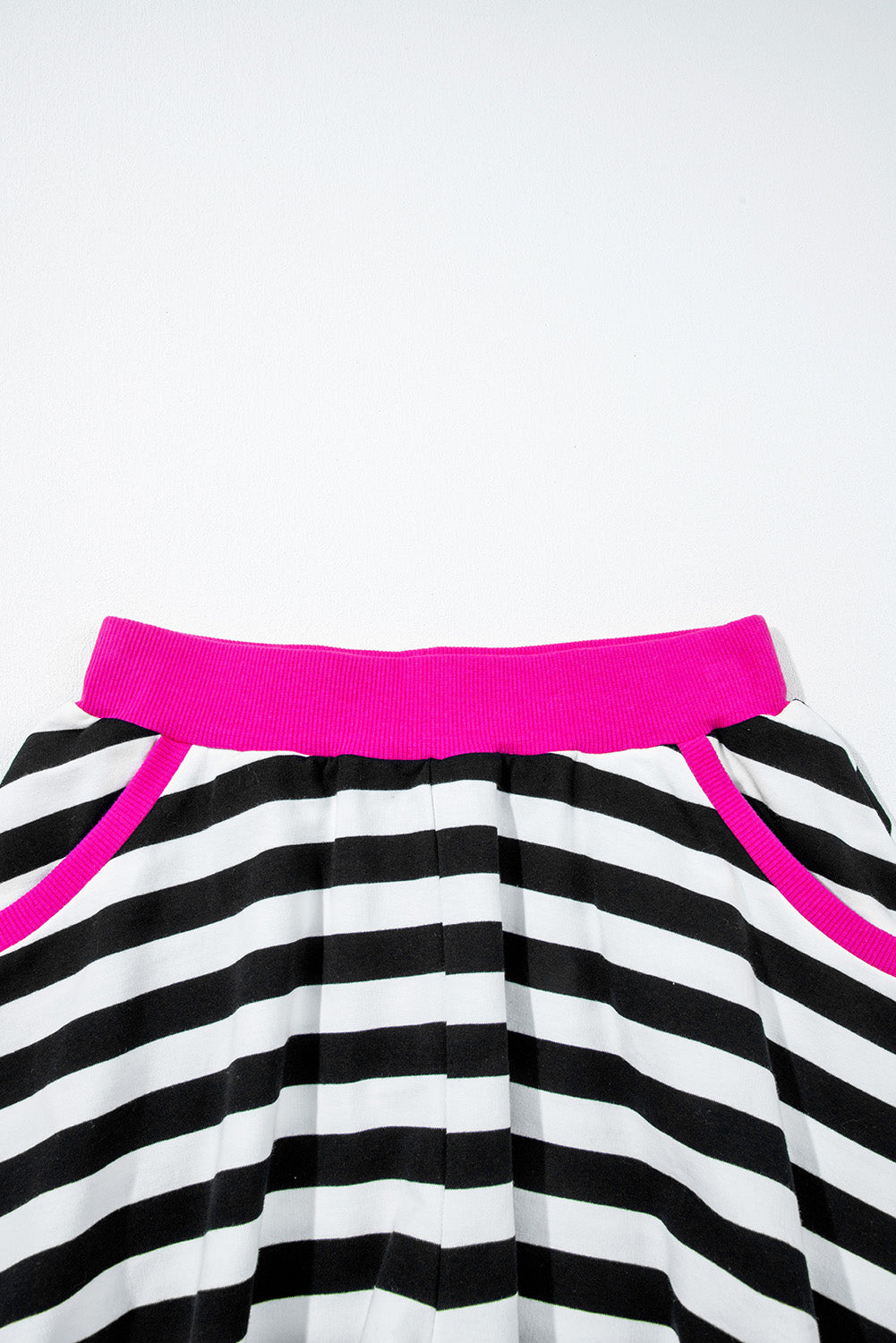 Stripe Contrast Ribbed Top and Shorts Set