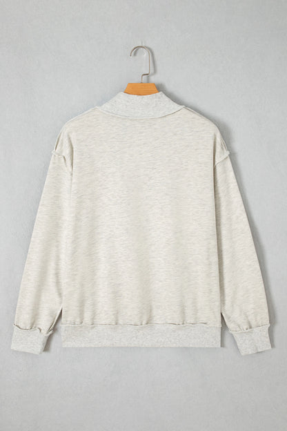 JESUS Gingham Patch Embroidered Mock Neck Sweatshirt