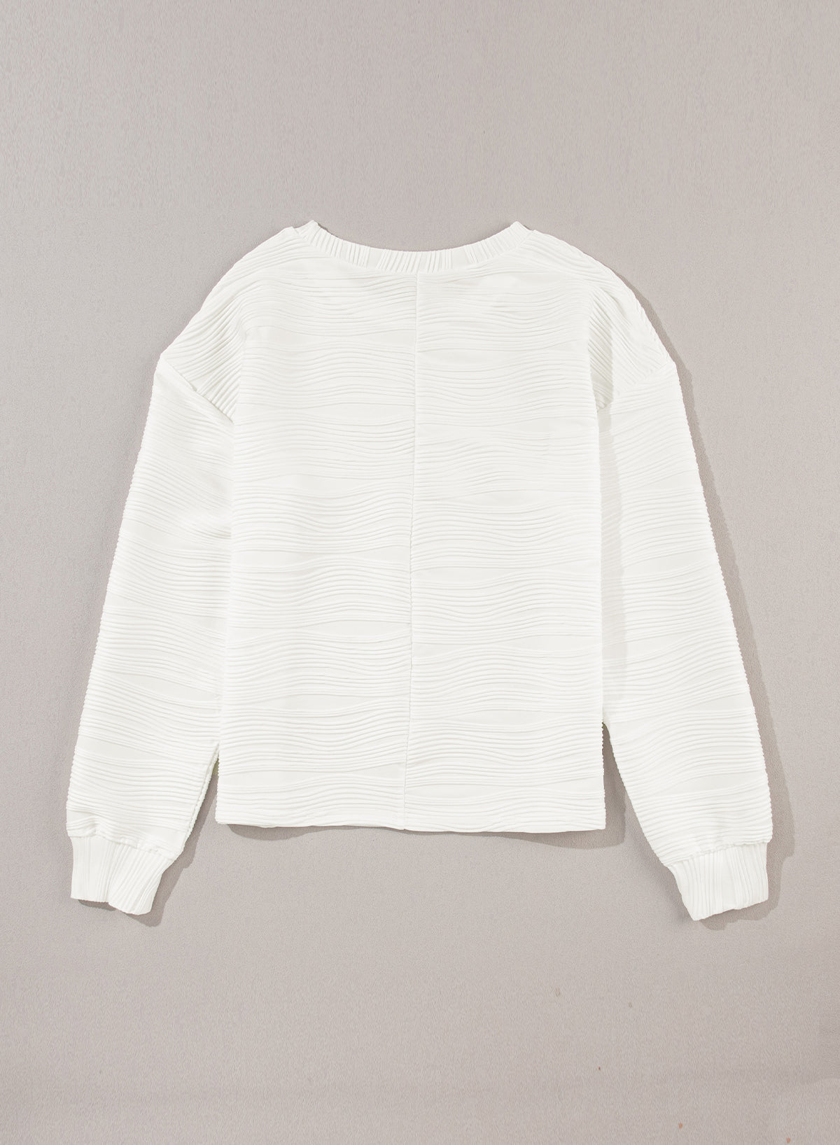 Wavy Textured Long Sleeve Top