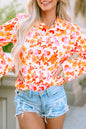 Floral Bishop Sleeve Buttoned Shirt