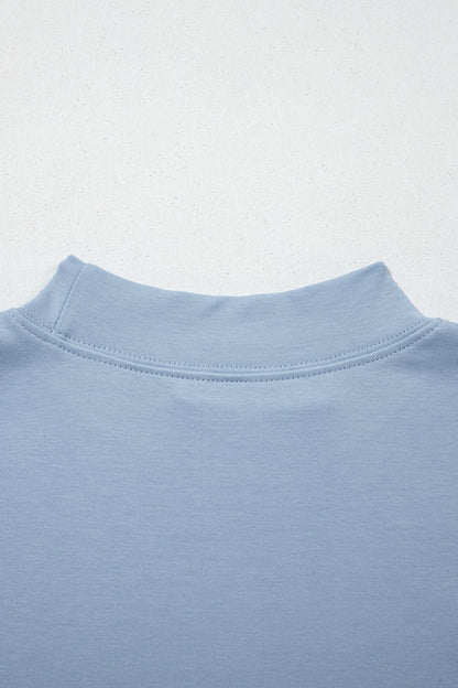 Oversized Solid Color High Neck Tee