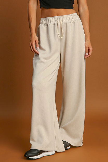 Drawstring Waist Wide Leg Pants