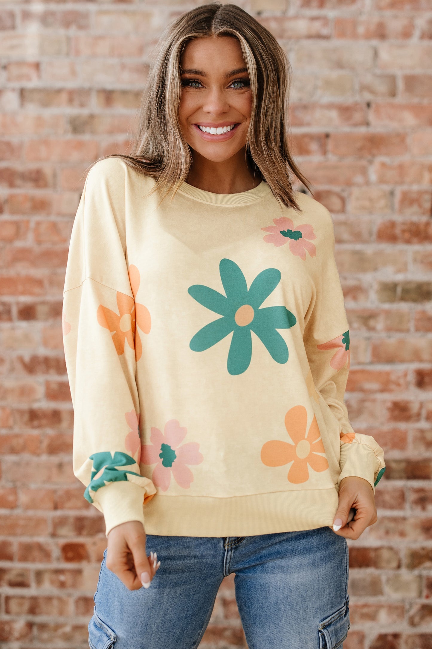 Floral Mineral Wash French Terry Sweatshirt